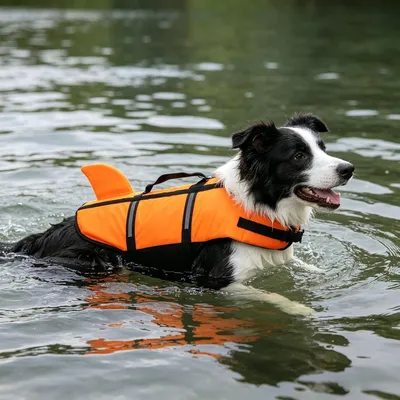 Gut sichtbarer Hundebadeanzug, Pool und Meer, Rettungsmantel L Gut sichtbarer Hundebadeanzug, Pool und Meer, Rettungsmantel L