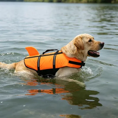 Gut sichtbarer Hundebadeanzug, Pool und Meer, Rettungsmantel L Gut sichtbarer Hundebadeanzug, Pool und Meer, Rettungsmantel L
