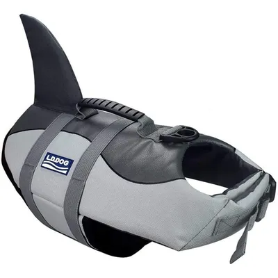 HausPets Chaleco salvavidas ajustable para perros con asa, gris, talla S HausPets Chaleco salvavidas ajustable para perros con asa, gris, talla S