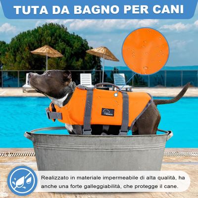 HausPets Chaleco salvavidas perros asa reforzada nadar bañarse, talla M
