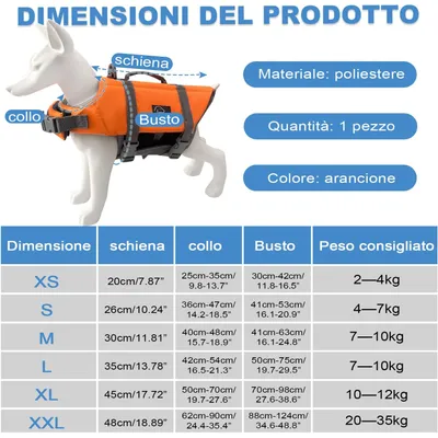 HausPets Chaleco salvavidas perros asa reforzada nadar bañarse, talla M HausPets Chaleco salvavidas perros asa reforzada nadar bañarse, talla M