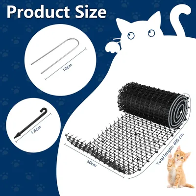 HausPets Tapis Anti-Chat Picots Plastique Protection Jardin 4x0,3m HausPets Tapis Anti-Chat Picots Plastique Protection Jardin 4x0,3m