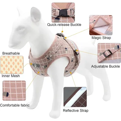 HausPets Harnais Anti-Traction Réglable et Réfléchissant pour Petit Chien HausPets Harnais Anti-Traction Réglable et Réfléchissant pour Petit Chien