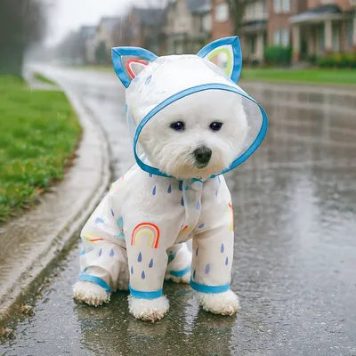 HausPets Impermeable arcoíris para gatos y perros, talla M HausPets Impermeable arcoíris para gatos y perros, talla M