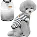 HausPets Gestreiftes Hunde T-Shirt - Baumwolle, Klein, Schwarz M