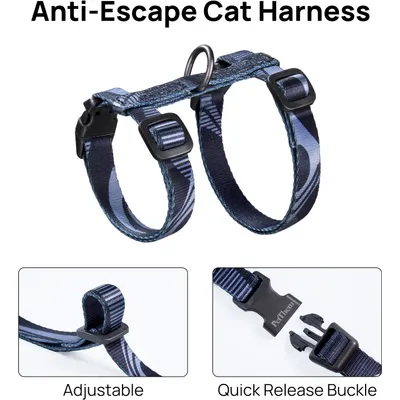 HausPets Harnais Chat Laisse Réglable Anti-Fugue Léger Doux Gris