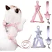 HausPets 2x Katzengeschirr Leine Sterne Verstellbar Rosa Blau
