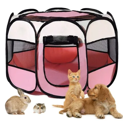 HausPets Parc Chiot Pop-Up 74x74x43cm Rose Rouge HausPets Parc Chiot Pop-Up 74x74x43cm Rose Rouge