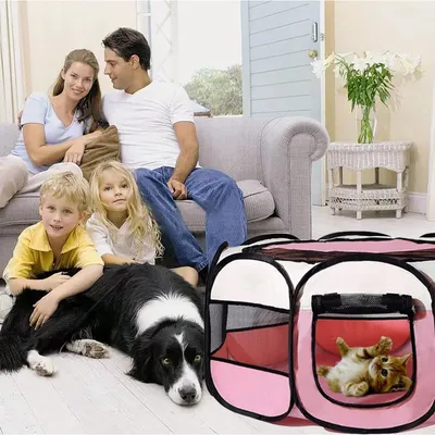 HausPets Parc Chiot Pop-Up 74x74x43cm Rose Rouge HausPets Parc Chiot Pop-Up 74x74x43cm Rose Rouge