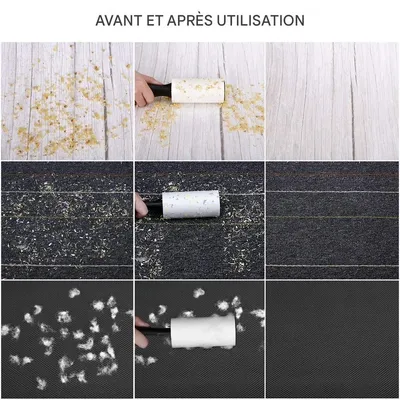 HausPets Rouleau adhésif pour récupérer les poils d'animaux HausPets Rouleau adhésif pour récupérer les poils d'animaux