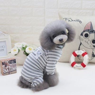 HausPets Pyjama à Rayures pour Chien (Gris, XL)