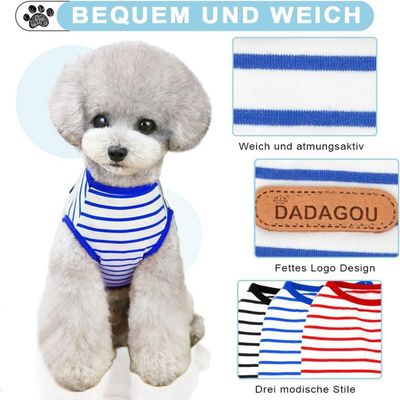 HausPets T-Shirt à Rayures pour Chien (Bleu, M)