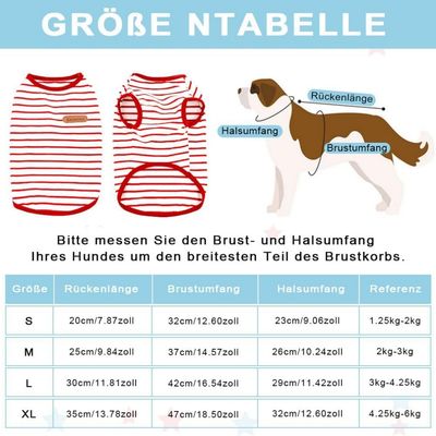 HausPets T-Shirt à Rayures pour Chien (Bleu, M)