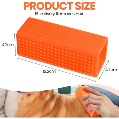 HausPets 2 brosses silicone jaune/orange tapis