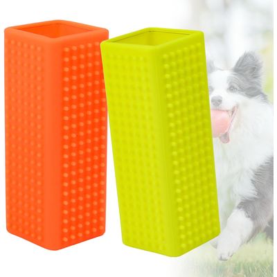 HausPets 2 brosses silicone jaune/orange tapis