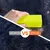 HausPets 2 brosses silicone jaune/orange tapis