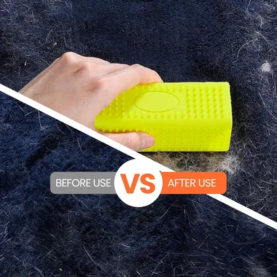 HausPets 2 brosses silicone jaune/orange tapis