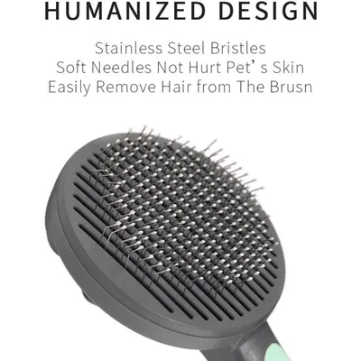 Brosse autonettoyante pour chats et chiens avec bouton de déverrouillage Brosse autonettoyante pour chats et chiens avec bouton de déverrouillage
