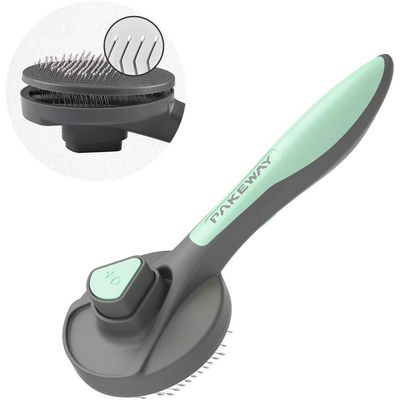 Brosse autonettoyante pour chats et chiens avec bouton de déverrouillage