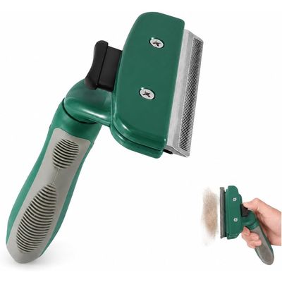 HausPets Brosse autonettoyante vert olive sous-poil