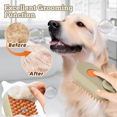 HausPets Brosse vapeur 3-en-1 démêlante eau HausPets Brosse vapeur 3-en-1 démêlante eau