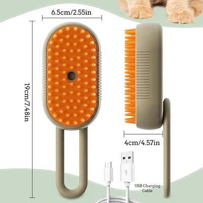 HausPets Brosse vapeur 3-en-1 démêlante eau HausPets Brosse vapeur 3-en-1 démêlante eau