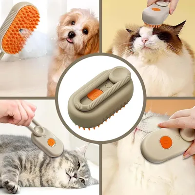 HausPets Brosse vapeur 3-en-1 démêlante eau HausPets Brosse vapeur 3-en-1 démêlante eau