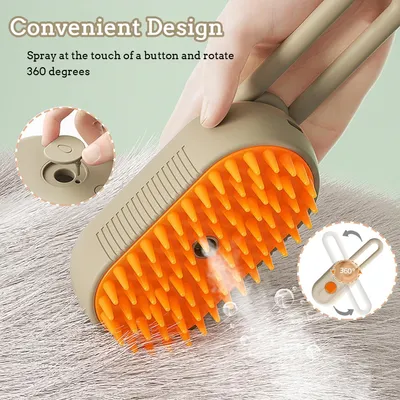 HausPets Brosse vapeur 3-en-1 démêlante eau HausPets Brosse vapeur 3-en-1 démêlante eau