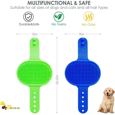 HausPets 2 brosses bain silicone poignée réglable HausPets 2 brosses bain silicone poignée réglable