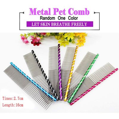 Meetory Toilettage dos métal 16 cm Aléatoire Peigne chien Pet Cat Peigne en