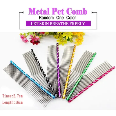 Meetory Toilettage dos métal 16 cm Aléatoire Peigne chien Pet Cat Peigne en
