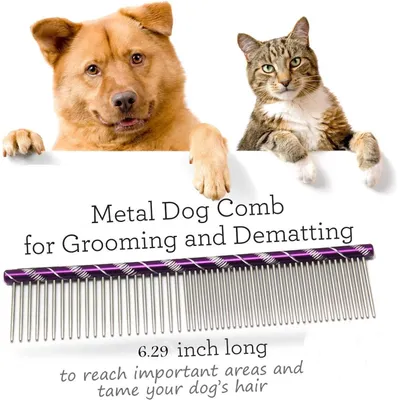 Meetory Toilettage dos métal 16 cm Aléatoire Peigne chien Pet Cat Peigne en