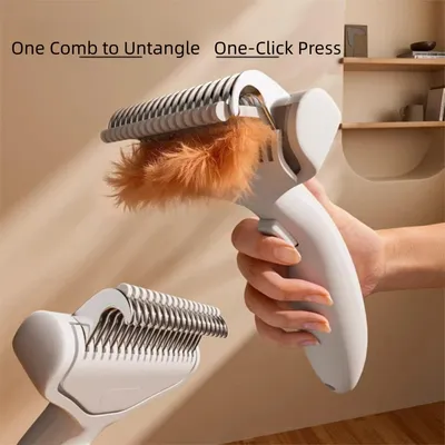 HausPets Brosse Démêlante Blanc Chien Chat Épression HausPets Brosse Démêlante Blanc Chien Chat Épression