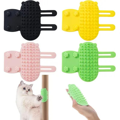 4 Pcs Toiletteur Brosses Brosse D’angle Chats, Massage Silicone Chats, Auto 4 Pcs Toiletteur Brosses Brosse D’angle Chats, Massage Silicone Chats, Auto