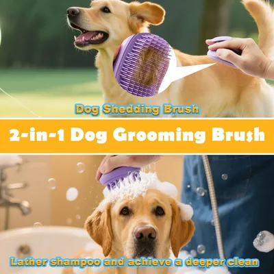 HausPets Brosse douche 2-en-1 violet poils longs/courts HausPets Brosse douche 2-en-1 violet poils longs/courts