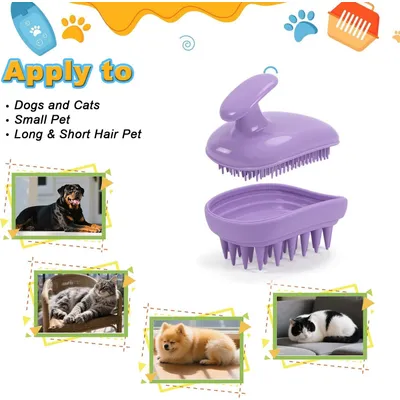 HausPets Brosse douche 2-en-1 violet poils longs/courts HausPets Brosse douche 2-en-1 violet poils longs/courts