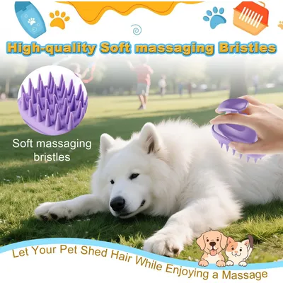 HausPets Brosse douche 2-en-1 violet poils longs/courts HausPets Brosse douche 2-en-1 violet poils longs/courts