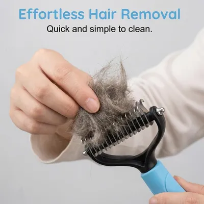 HausPets Brosse pro poil long bleue démêlage S