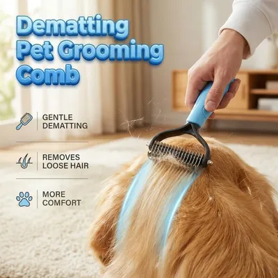 HausPets Brosse pro poil long bleue démêlage S