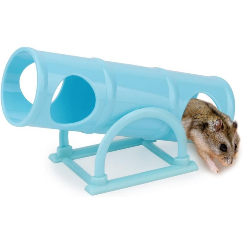 HausPets Tunnel Wippe Hamster blau Plastik Spielzeug