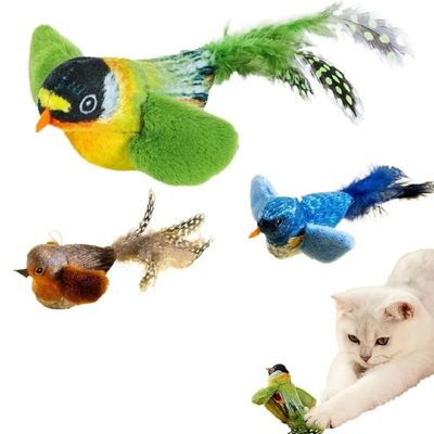HausPets ensemble 3 jouets chat peluche oiseau adapté chat