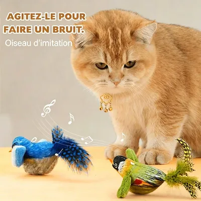 HausPets ensemble 3 jouets chat peluche oiseau adapté chat HausPets ensemble 3 jouets chat peluche oiseau adapté chat