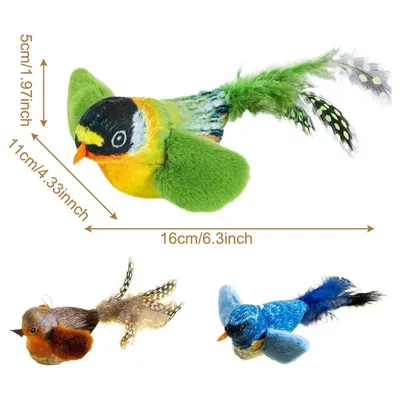HausPets ensemble 3 jouets chat peluche oiseau adapté chat HausPets ensemble 3 jouets chat peluche oiseau adapté chat