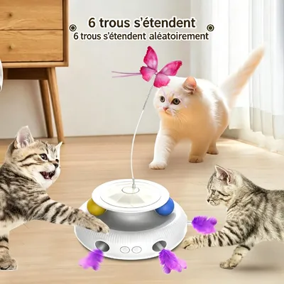 HausPets Jouet interactif chat (papillon, balle, plumes ) 3 fonctions HausPets Jouet interactif chat (papillon, balle, plumes ) 3 fonctions