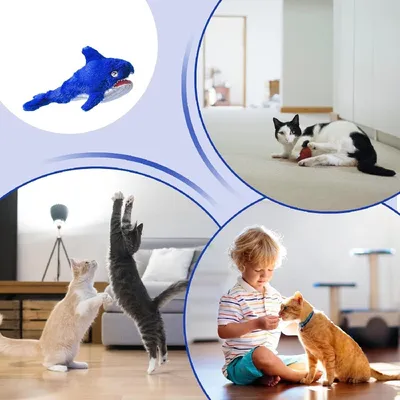 HausPets poisson électrique oscillant USB chat chien interactif Bleu HausPets poisson électrique oscillant USB chat chien interactif Bleu