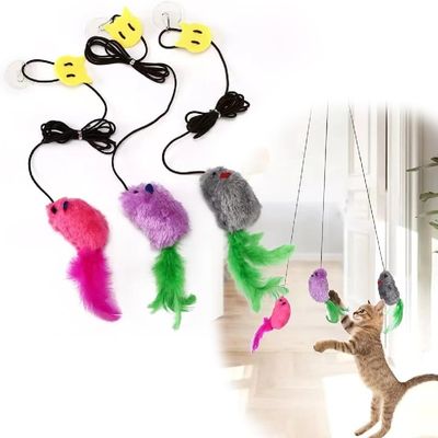 HausPets jouet extensible chat suspendu intérieur 3 souris