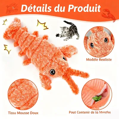 HausPets jouet homard rechargeable USB chien chat peluche énergie animal HausPets jouet homard rechargeable USB chien chat peluche énergie animal