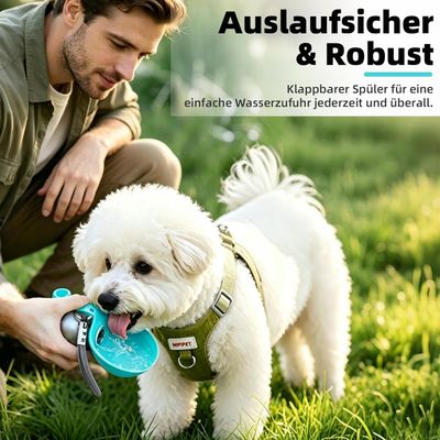 HausPets Flasche 285ml Edelstahl Rückfluss Silikonnapf Reise