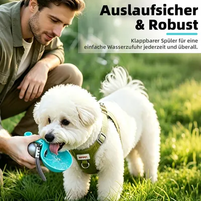 HausPets gourde chien 285 ml inox refoulement gamelle silicone voyage