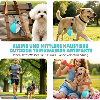 HausPets gourde chien 285 ml inox refoulement gamelle silicone voyage